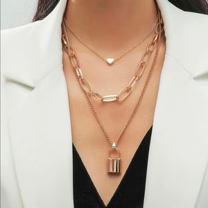 Fashion Gold Layered Charm Pendant Necklace